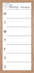 Dry Erase Weekly Planner 14x30 Walnut Frame - Family Organizer