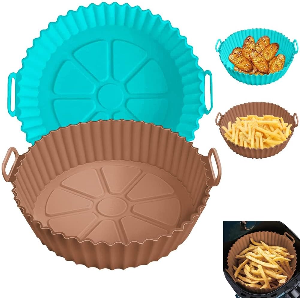 DUXAA 2 Pcs Reusable Air Fryer Liners - Easy Cleanup!