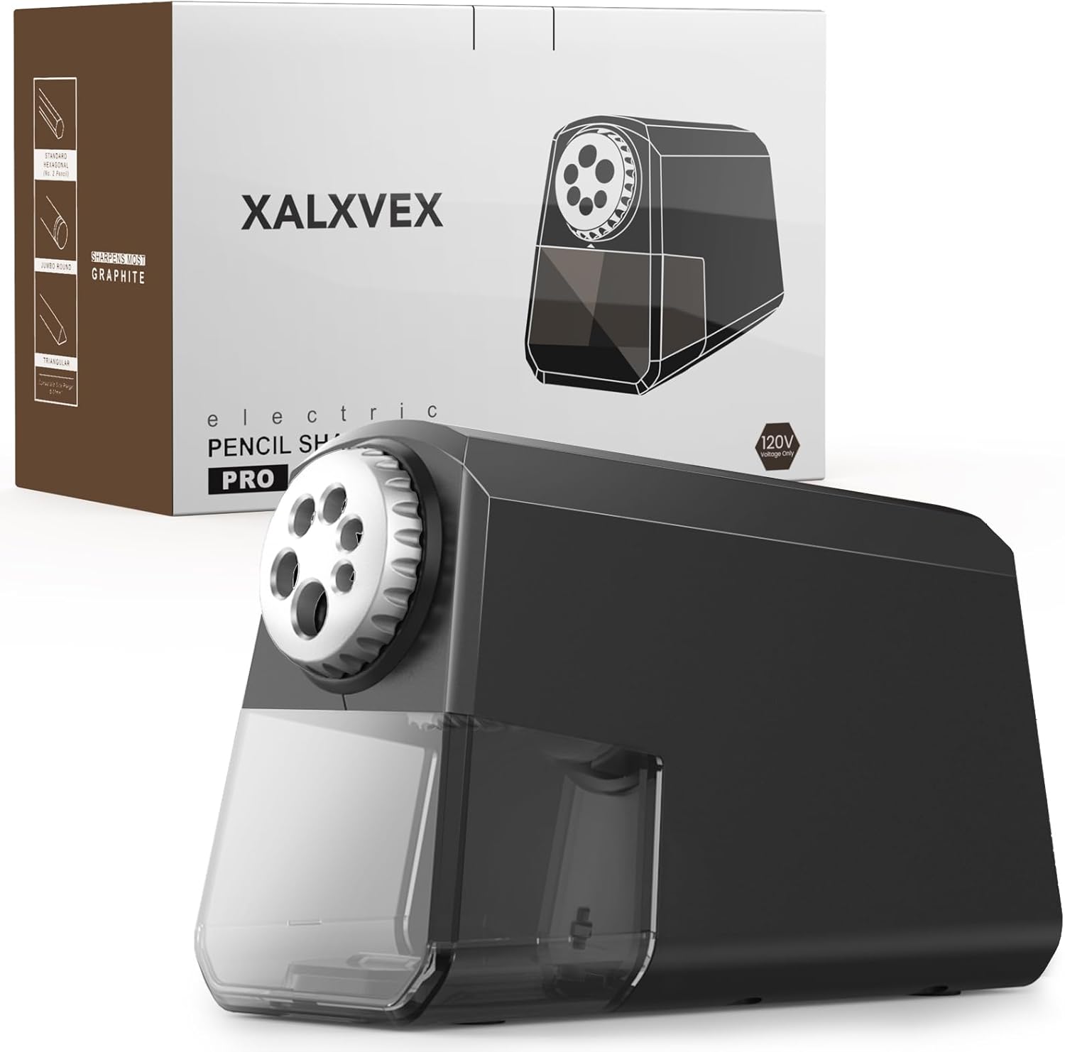 Heavy Duty Electric Pencil Sharpener with 6-Hole Design for Schools