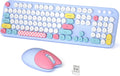 Wireless Keyboard and Mouse Combo Pale Blue - Retro Typewriter Style