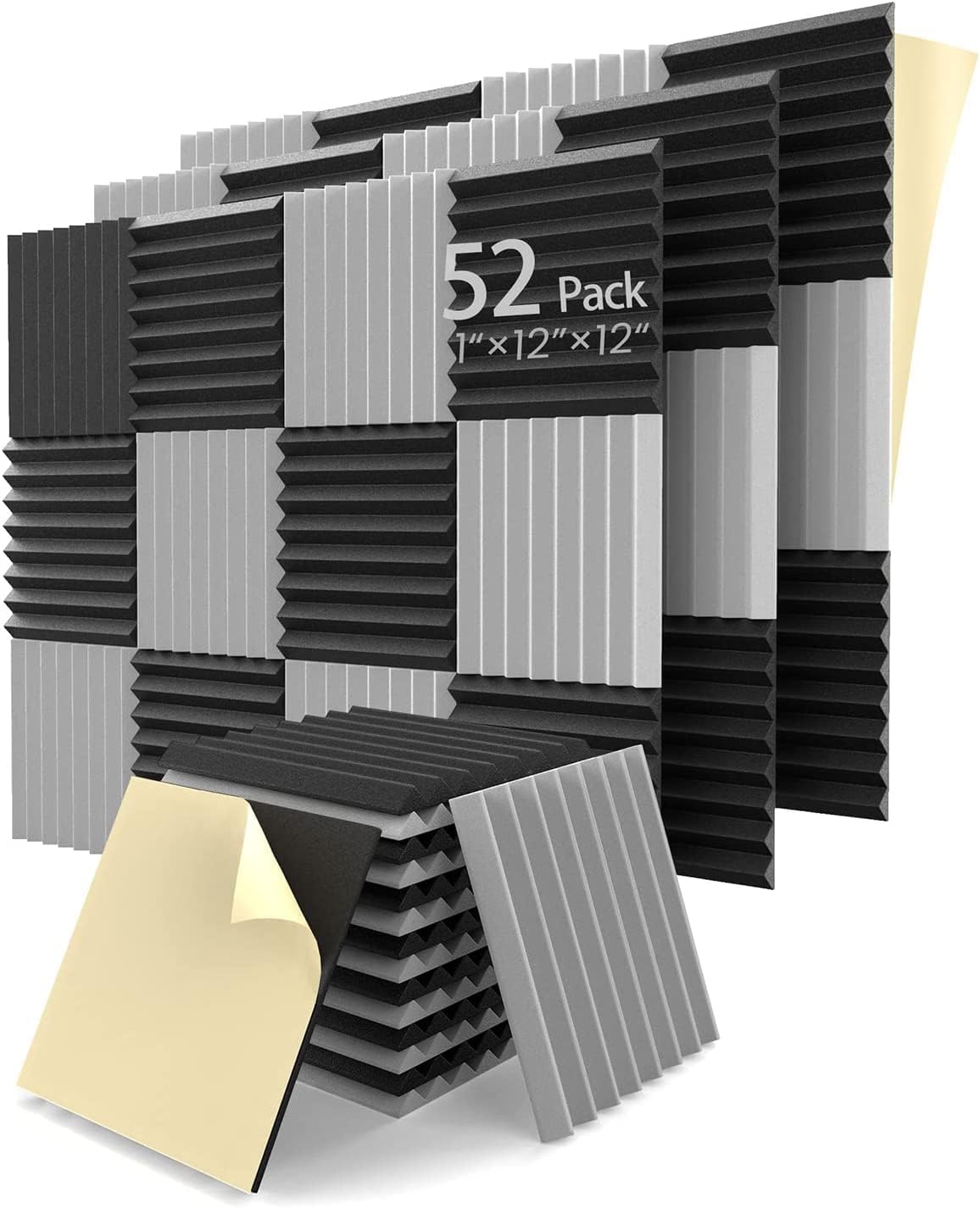 Upgrade 52 Pack Sound Proof Foam Panels for Acoustic Treatment