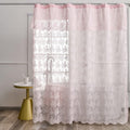 Pink Lace Vintage Shower Curtain with Attached Valance - Romantic