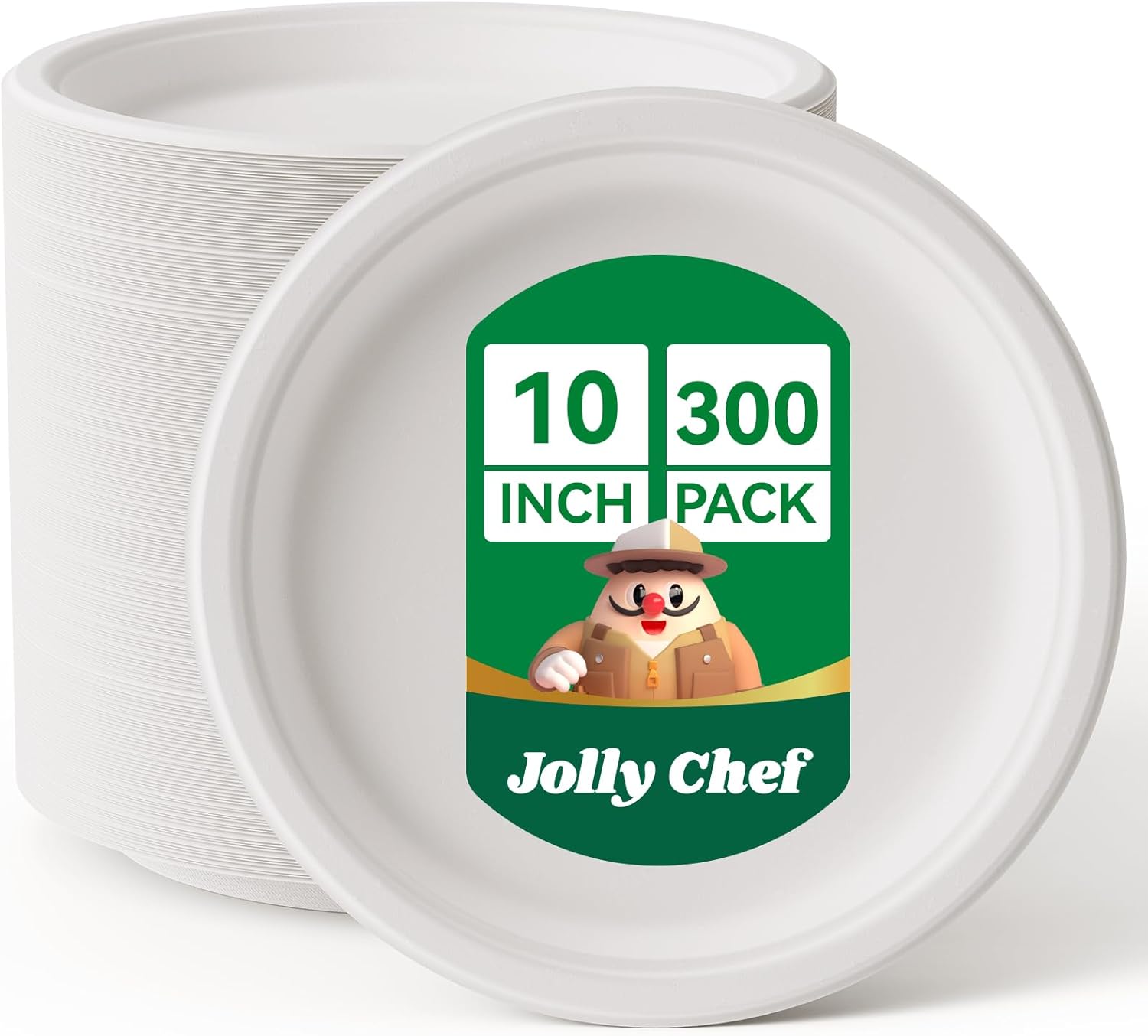 JOLLY CHEF Compostable Heavy Duty Plates for Eco-Friendly Dining