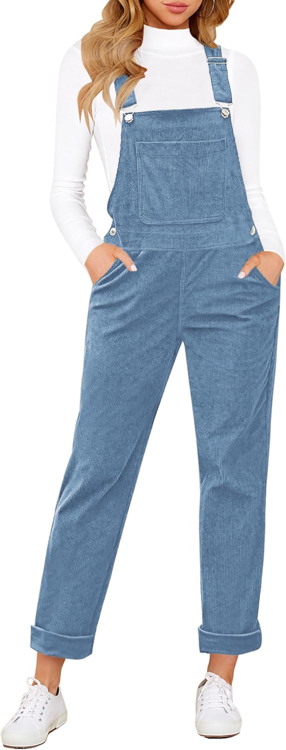 Stylish Corduroy Overalls for Women with Adjustable Straps
