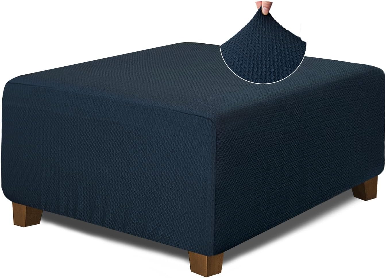 NeColorLife Square Ottoman Cover for Oversized Furniture in Navy