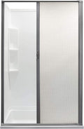 RV Retractable Rolling Shower Door 36W x 67H - Space-Saving Platinum