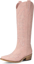 Cowboy Boots for Women Knee High Pointed Toe Chunky Heel - Timeless as