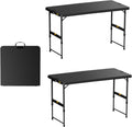 FanttikOutdoor 4ft Portable Folding Table 2-Pack - Adjustable Heights