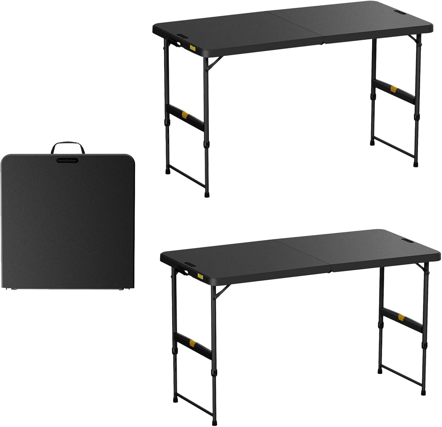 FanttikOutdoor 4ft Portable Folding Table with Height Adjustment