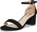 IDIFU Womens Cookie-LO Low Block Heels Chunky Sandals - Comfortable 2