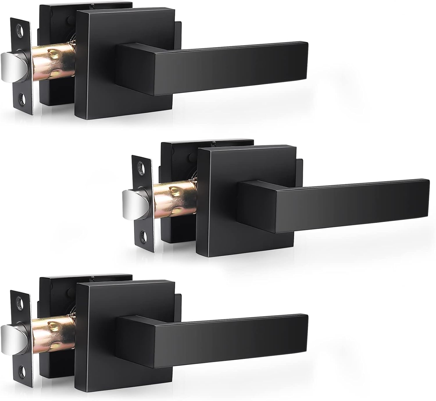 Probrico Matte Black Passage Door Levers for Modern Interiors