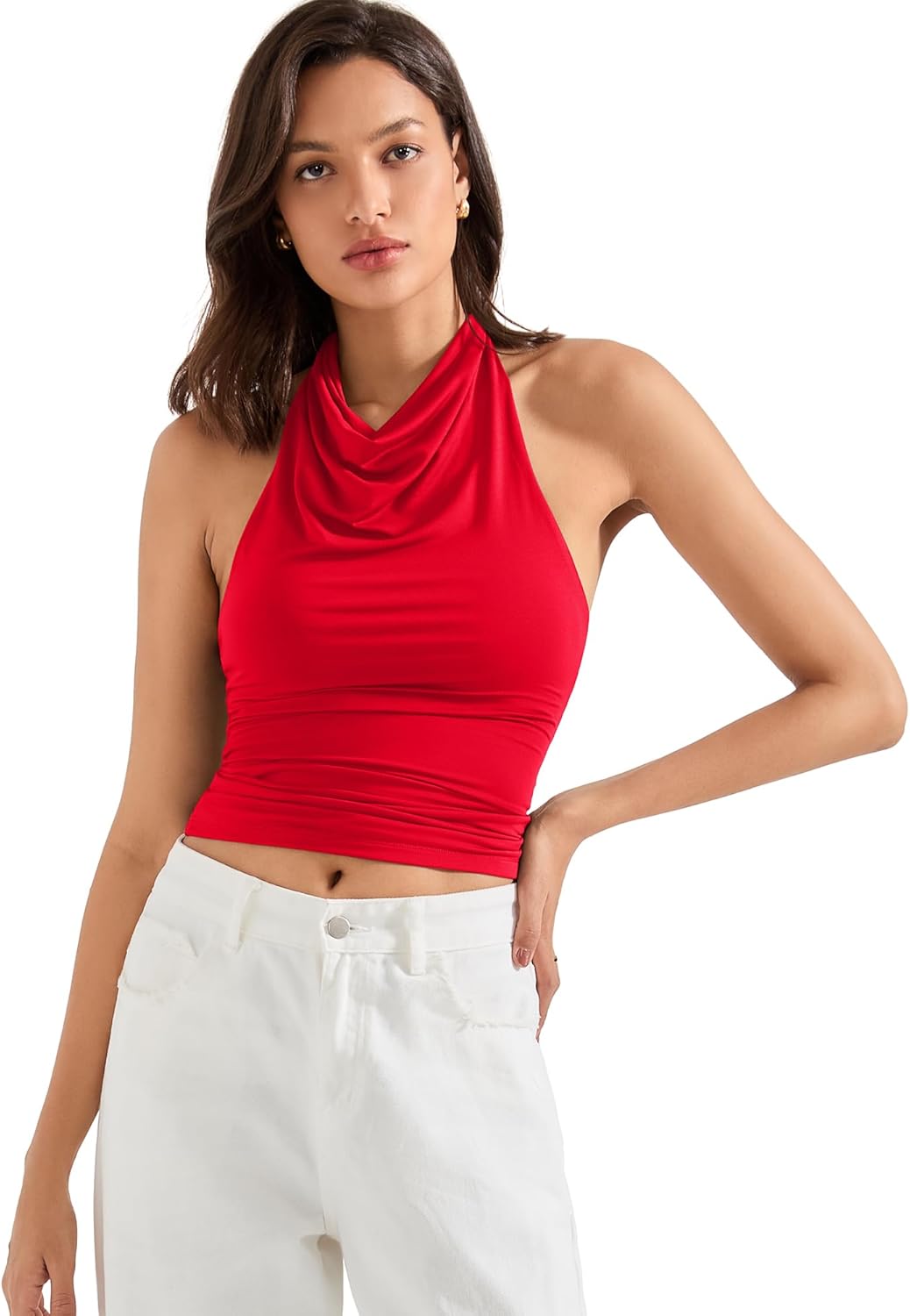 SUUKSESS Women Halter Backless Tank Tops for Summer Nights
