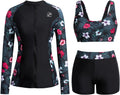 Holipick Long Sleeve Swimsuits for Women - 3 Piece Rash Guard Set no