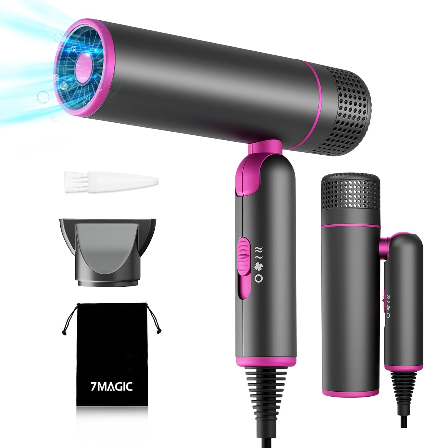 7MAGIC Foldable Hair Dryer: Fast Drying & Travel-Friendly Design