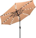 9ft Patio Umbrella with Solar Lights - 32 LED Lighted Market Umbrella