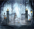 DASHAN 10x8ft Halloween Skull Photo Backdrop for Parties