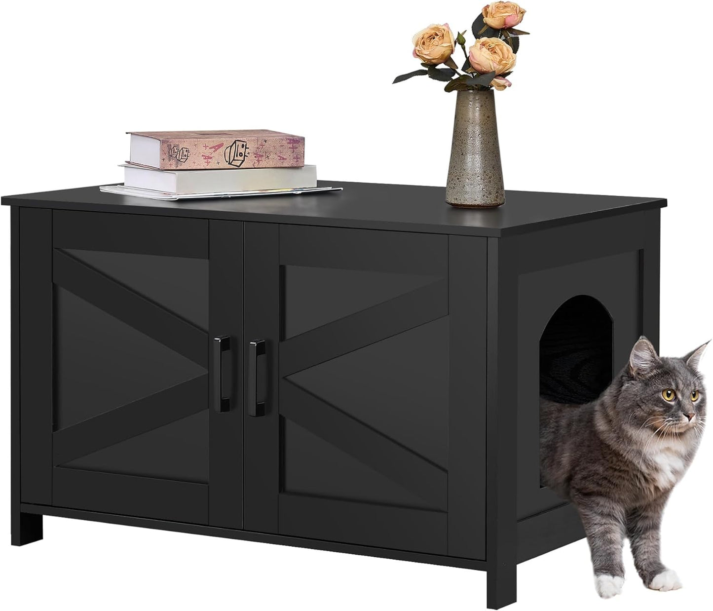 Homhedy Cat Litter Box Enclosure for Stylish Pet Washroom