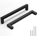 7-9/16 in Matte Black Cabinet Pulls 50 Pack - Modern Square Bar