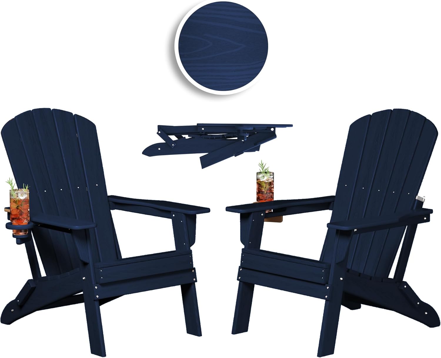 Folding Adirondack Chair with Cup Holder for Ultimate Comfort