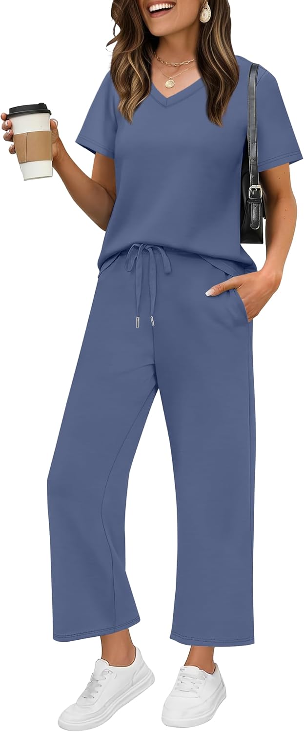 WIHOLL 2 Piece Sets for Women Summer Lounge Set Comfort Style