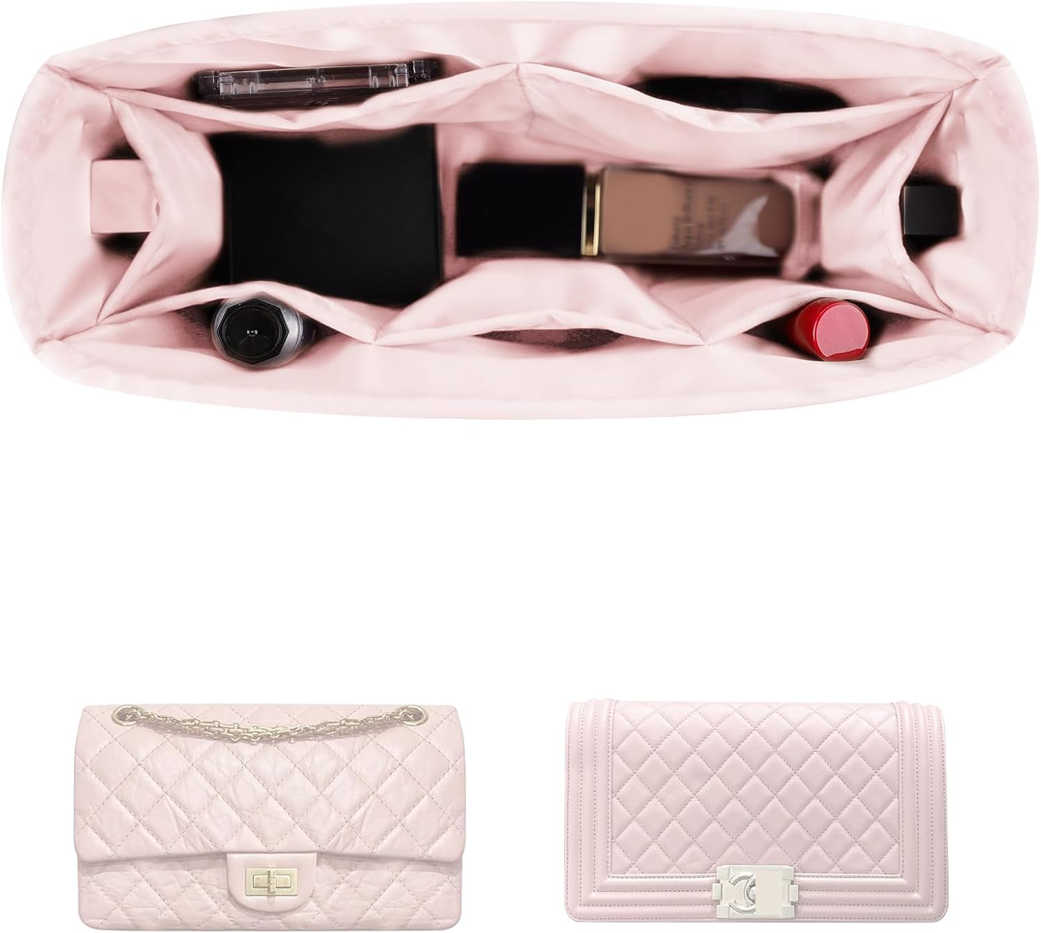 Purse Insert for Chanel Le-boy Bags - Satin Organizer Shaper