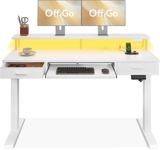 OffiGo Electric Standing Desk: Height Adjustable with Power Outlets