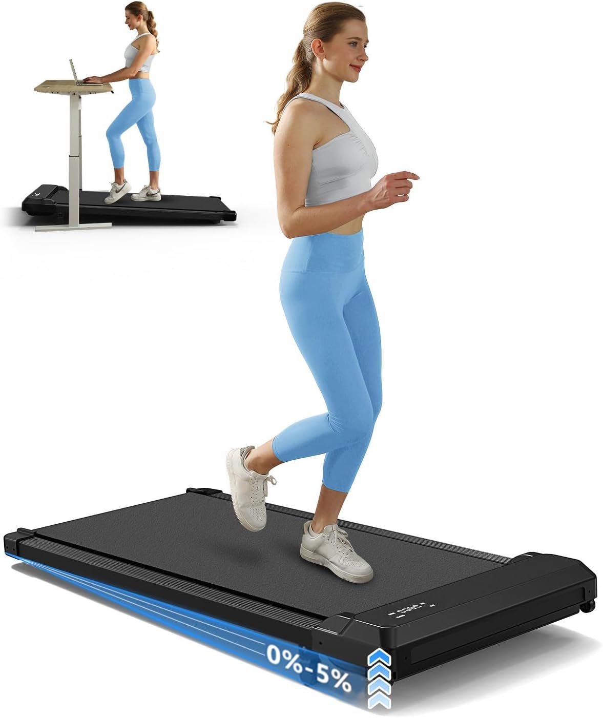 Compact 2-in-1 Incline Treadmill - Walk & Jog Anywhere! MANBAOUT