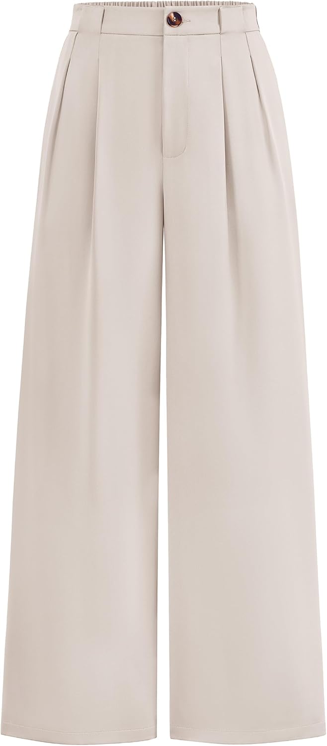 KIRUNDO Wide Leg Dress Pants for Women High Waisted Trousers