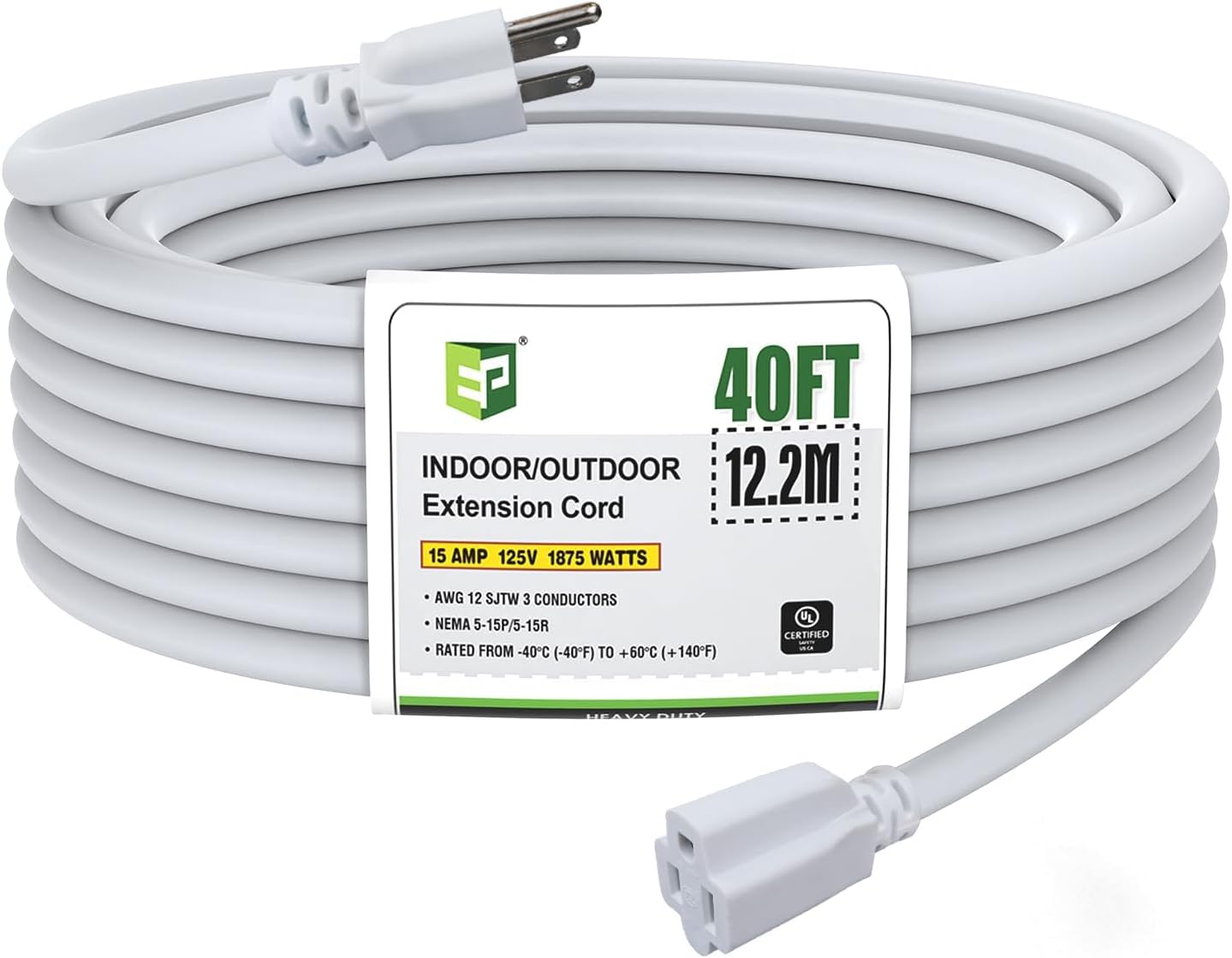 EP 40 Ft Outdoor Extension Cord for Lawn and Garden Use