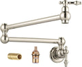 Polished Nickel Pot Filler Faucet - Wall Mount Pot Filler