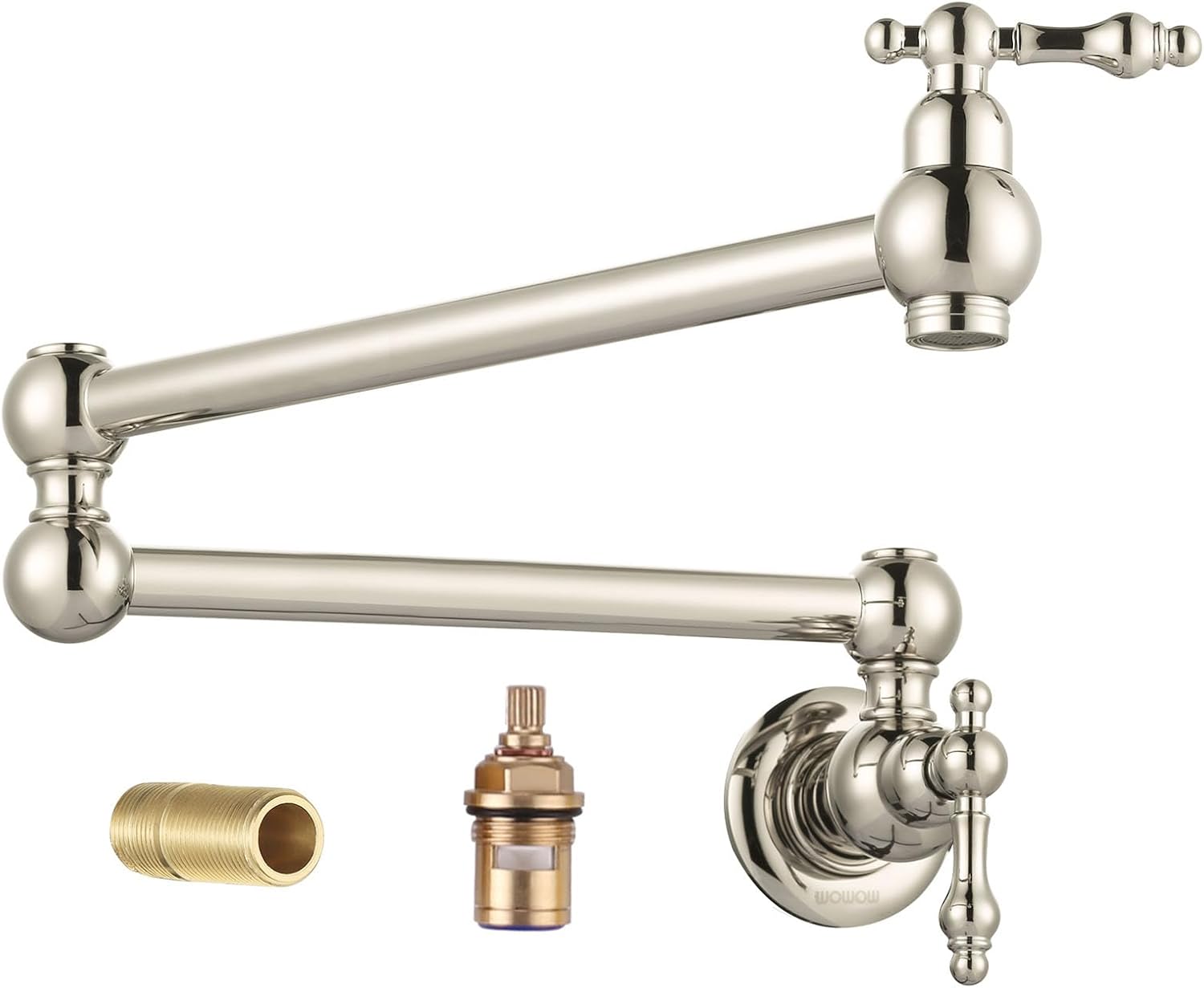WOWOW Polished Nickel Pot Filler Faucet for Kitchen Use