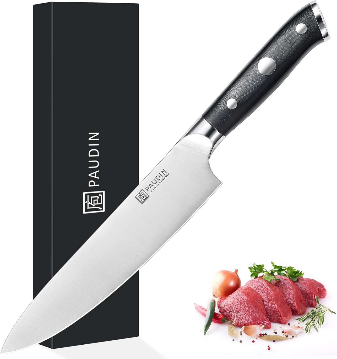 PAUDIN Chef Knife 8 Inch - Professional Kitchen Knife for All