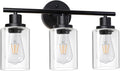 Unicozin Modern Bathroom Light Fixtures 3-Light Vanity - Sleek Black