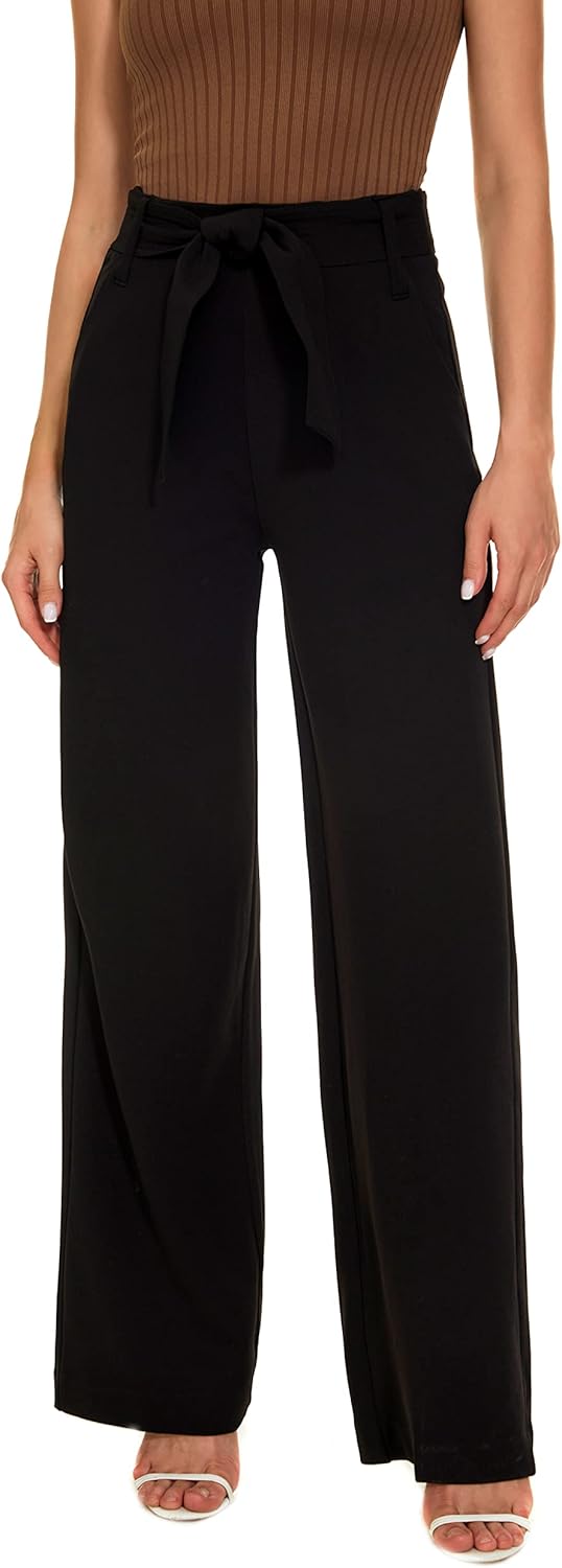 Women's Casual High Waisted Wide Leg Dress Pants with Pockets