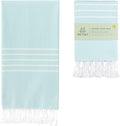 Turkish Beach Towel Oversized 38in x 71in Aquamarine - Quick Dry