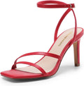 Womens High Stilettos Heels Open Toe Square Sandals - Sleek 3.15in Fit