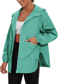 PESION Womens Waterproof Raincoat Lightweight Hooded Windbreaker block