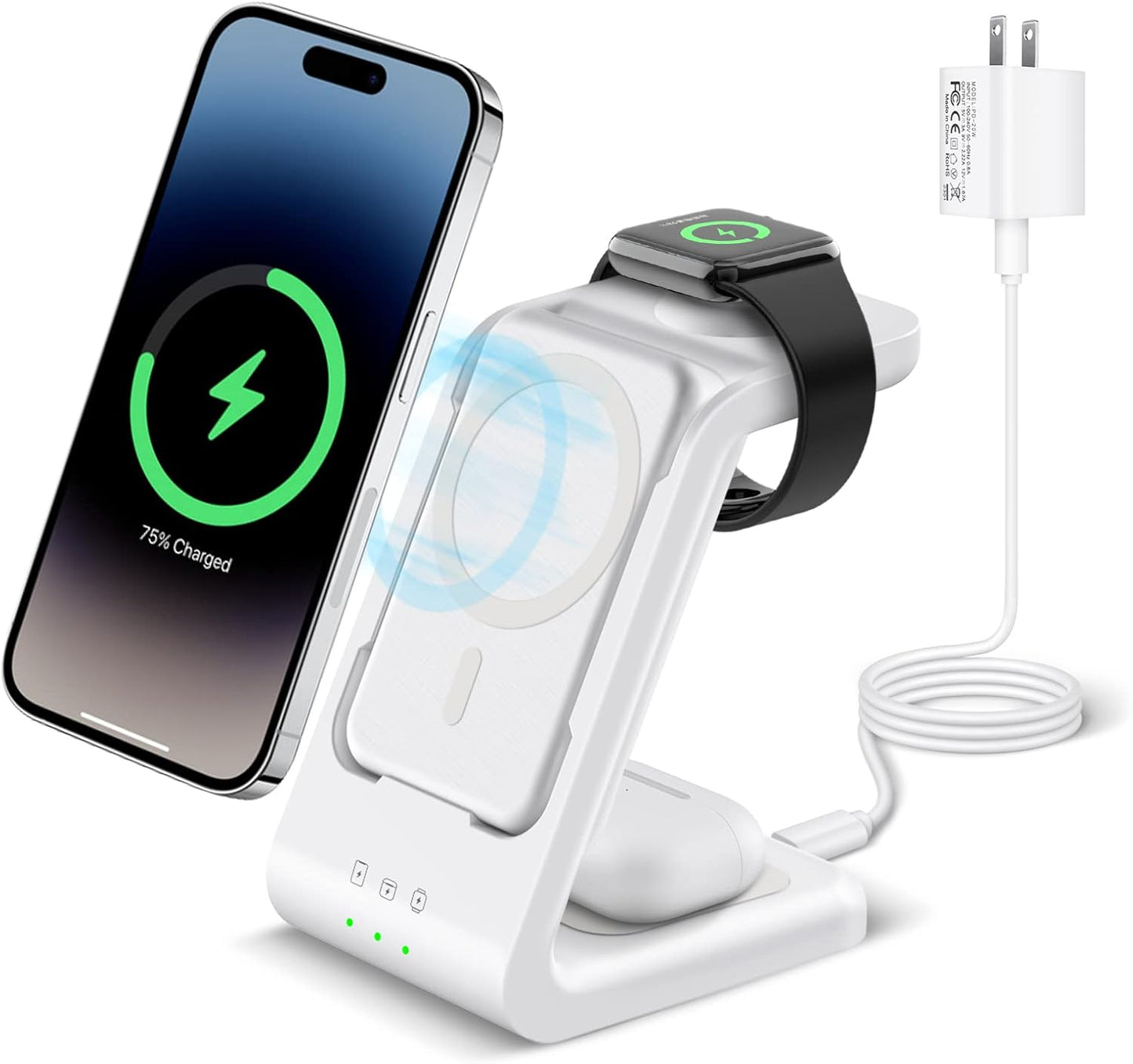 3-in-1 Fast Wireless Charger & Power Bank