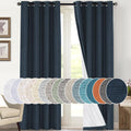 PrinceDeco Linen Blackout Curtains 108 in - 2 Panel Set for Dark Rooms