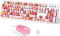 Wireless Keyboard and Mouse Combo Full Size Retro Typewriter - Plug