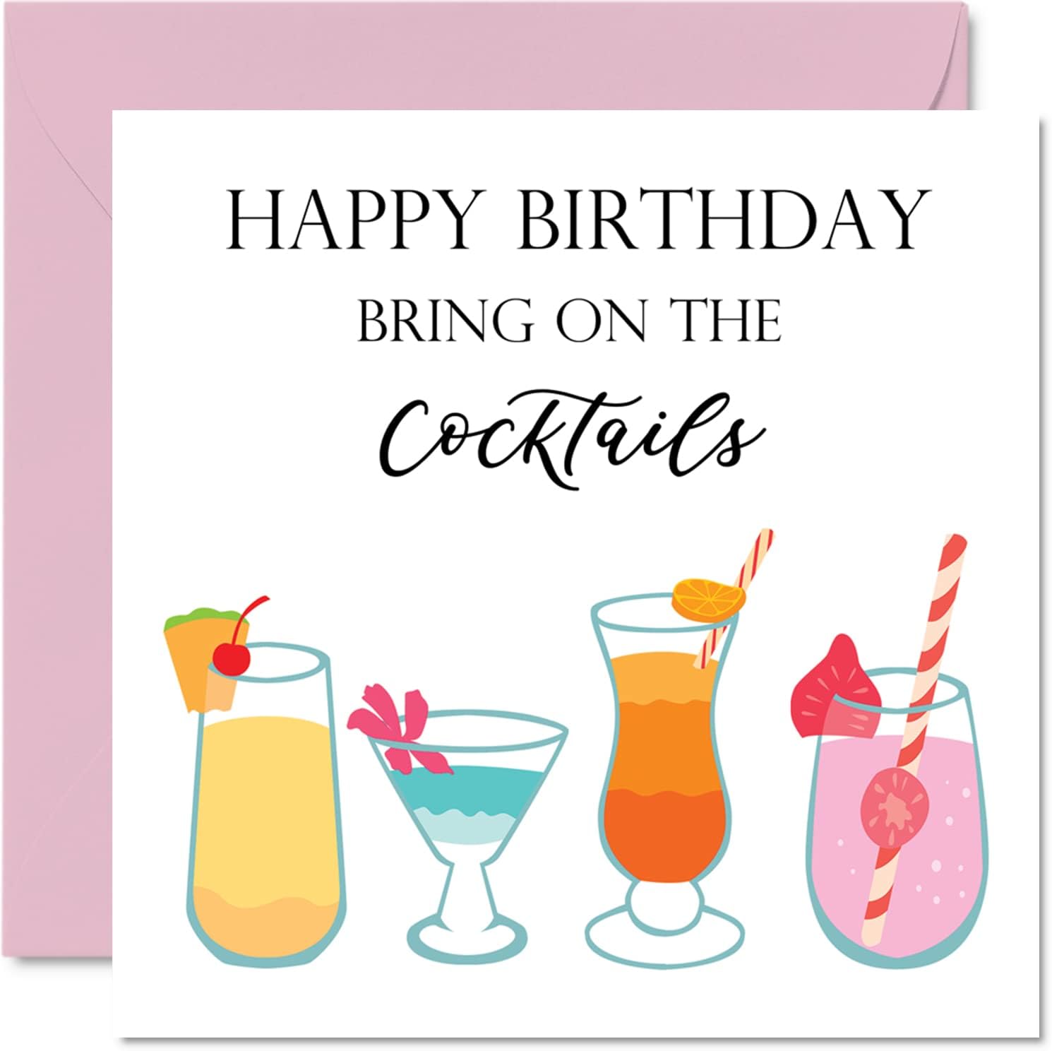 Cocktail Birthday Cards - Cheers to You! 30th 40th 50th Bday Greetings