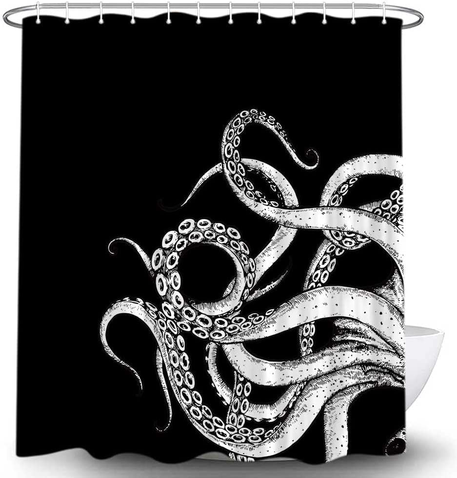 Octopus Decor Shower Curtain - Nautical Gothic Charm