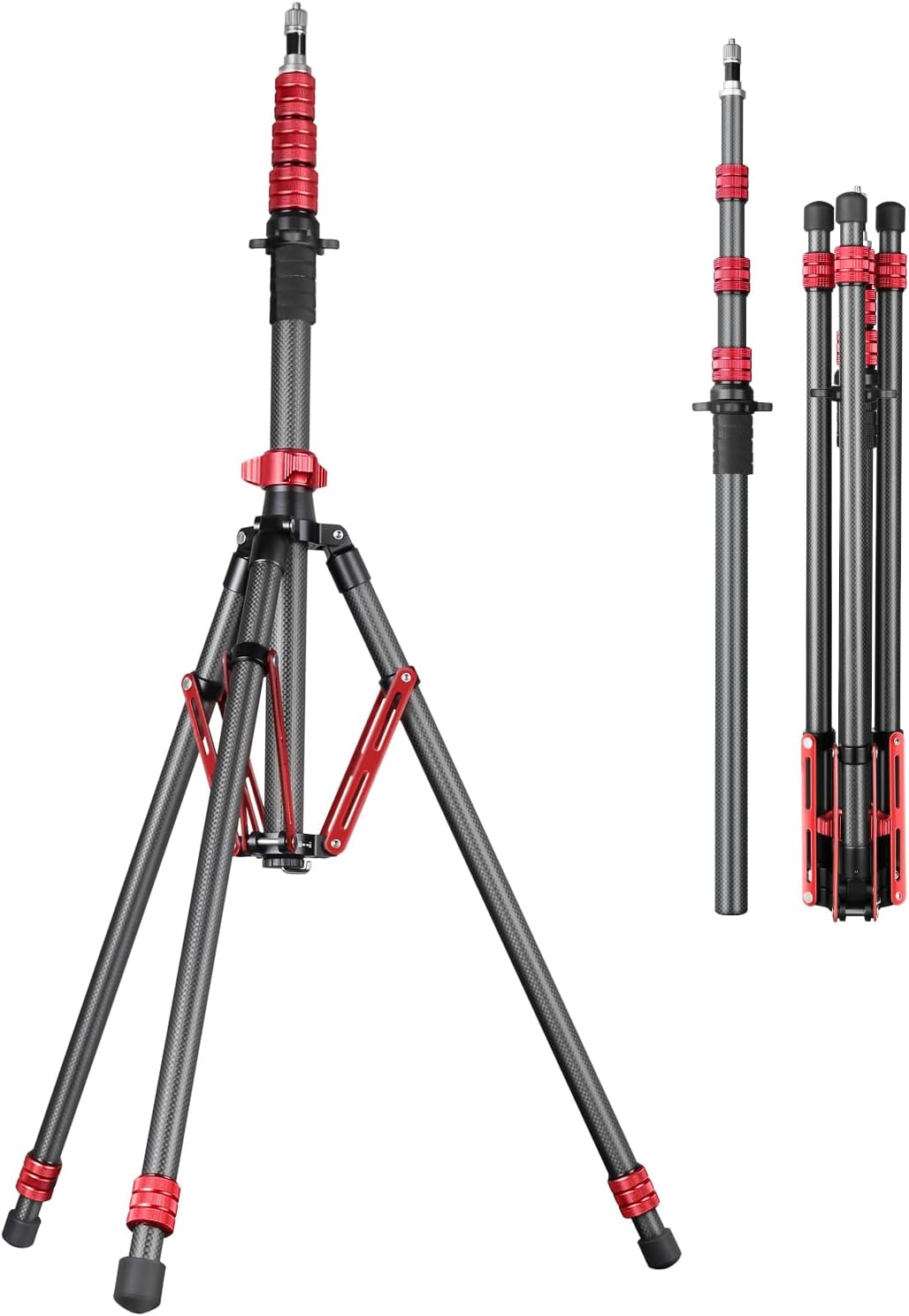 FreeSea Light Stand Carbon Fiber Adjustable Tripod for Photography