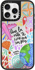 Mirror Case for iPhone 16 Pro Max Ser Feliz - Silver on Black