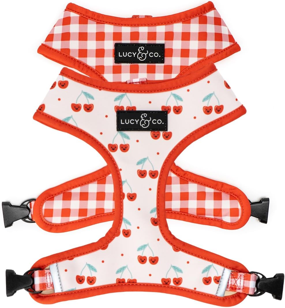 Cheery Cherries Reversible Dog Harness for All Breeds and Sizes