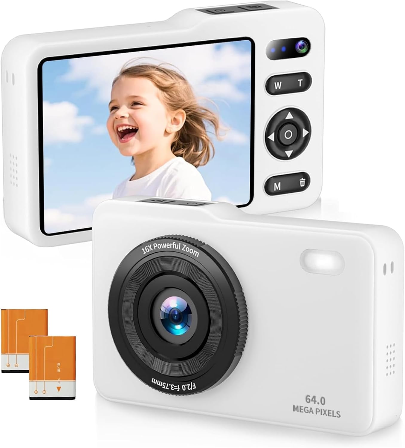 64MP Dual Lens Autofocus Point and Shoot Digital Camera