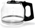 12-Cup Glass Coffee Carafe - Black Handle, Extra Lid