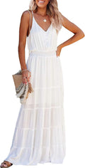 Sundress for Women Spaghetti Strap Maxi Dress - Flattering Beachwear