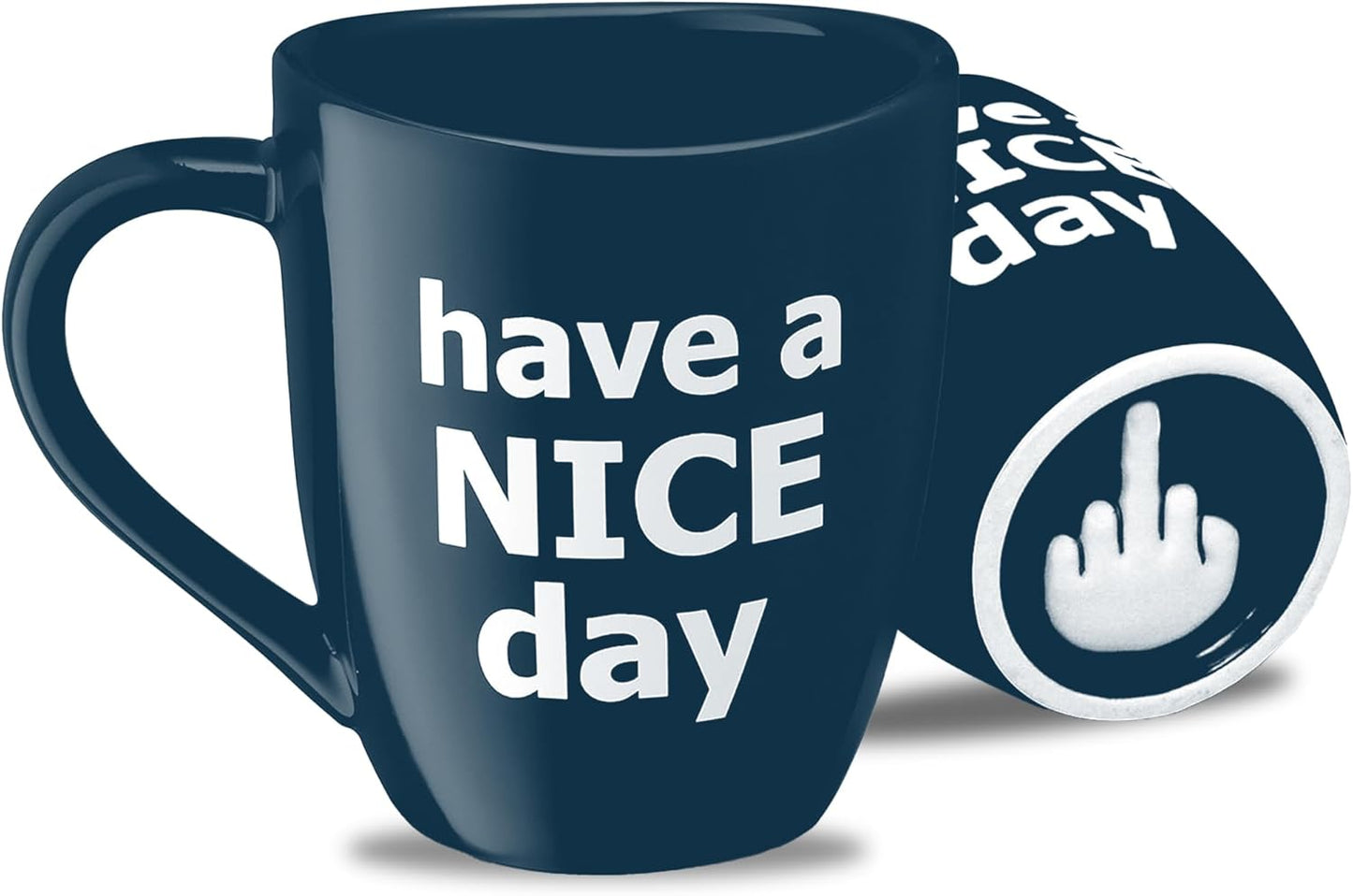 Decodyne Funny Coffee Mug - Middle Finger Design, 14 oz.