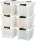 IRIS USA 19 Qt Stackable Plastic Storage Bins with Lids - Discreet